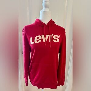 NEW WITH TAGS Levi’s Red Pullover Hooded Sweatshirt, Size small